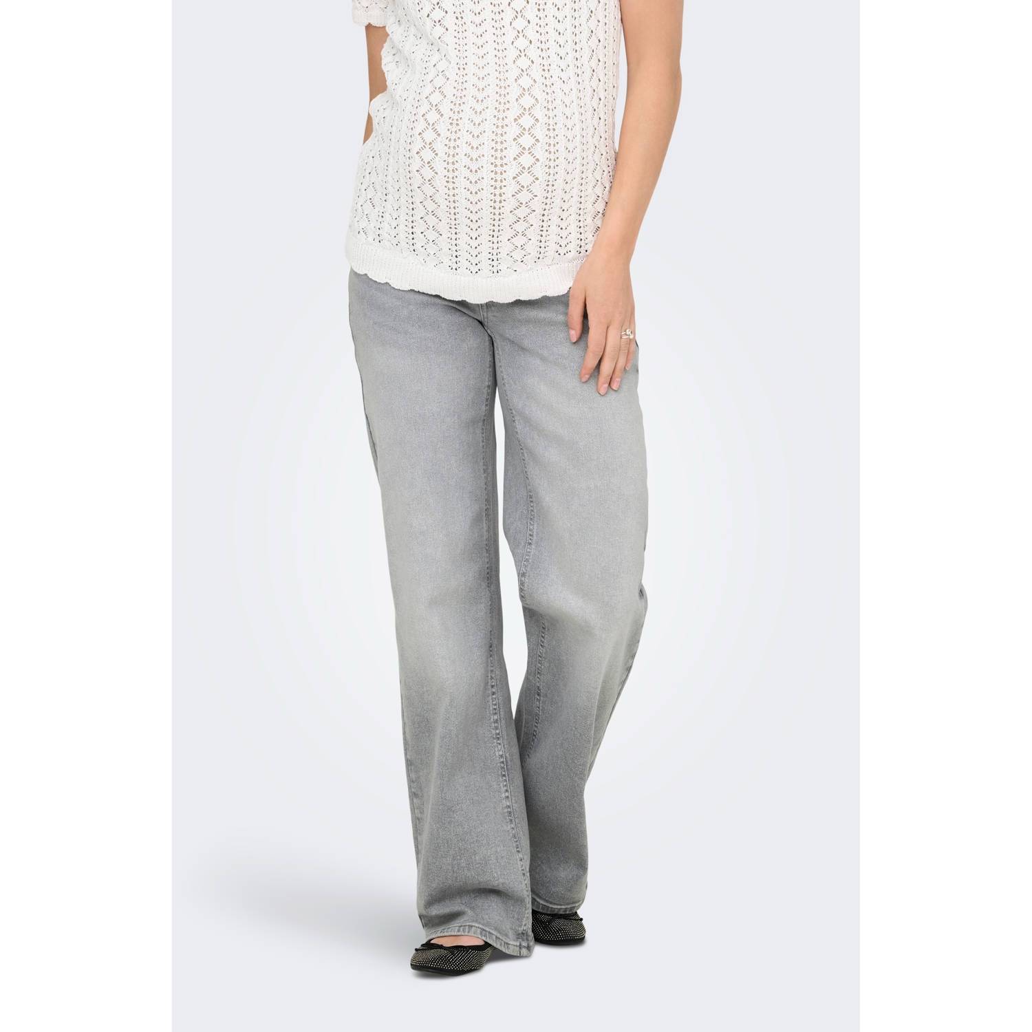 ONLY MATERNITY zwangerschapskleding wide leg jeans grey denim