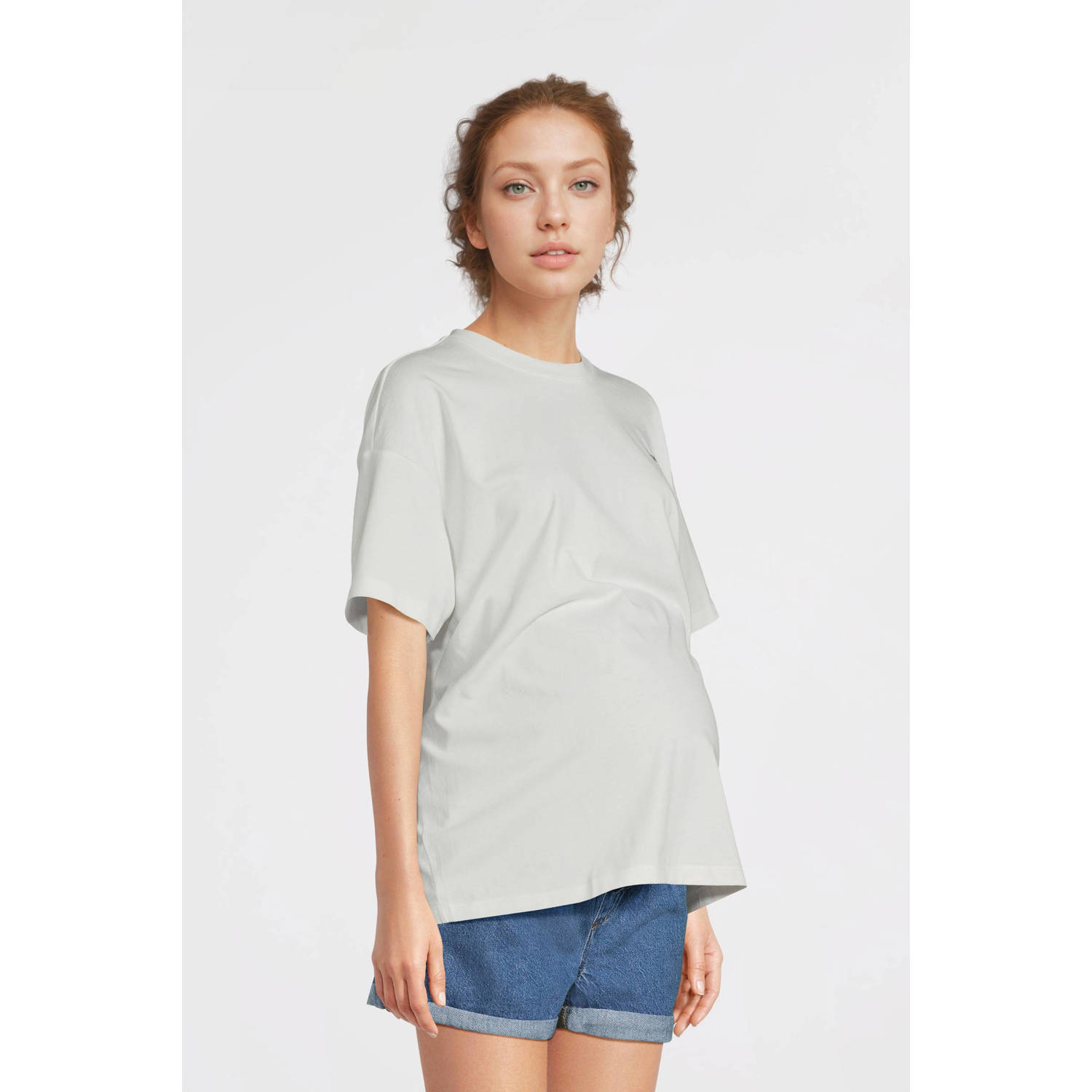 ONLY MATERNITY zwangerschaps T-shirt ecru