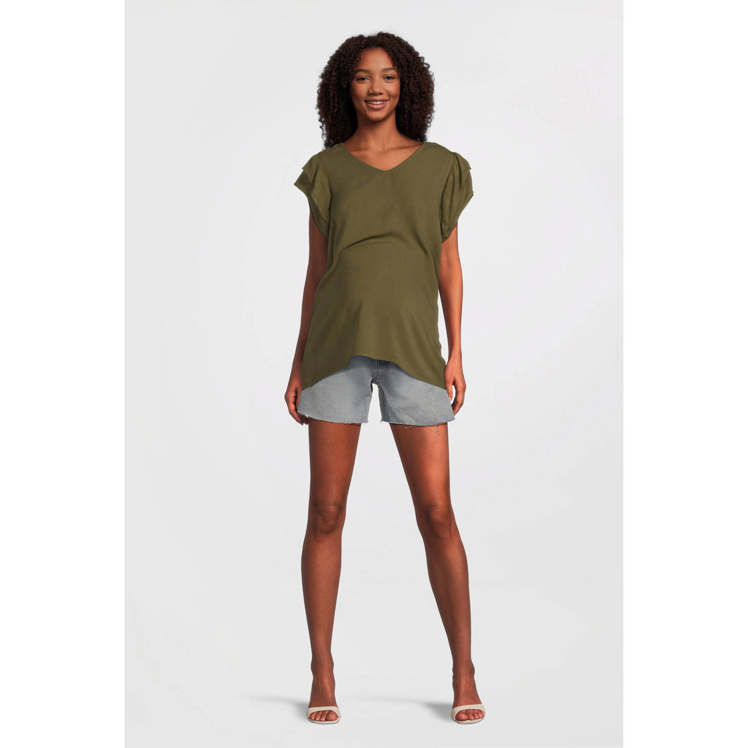 ONLY MATERNITY zwangerschaps T-shirt groen