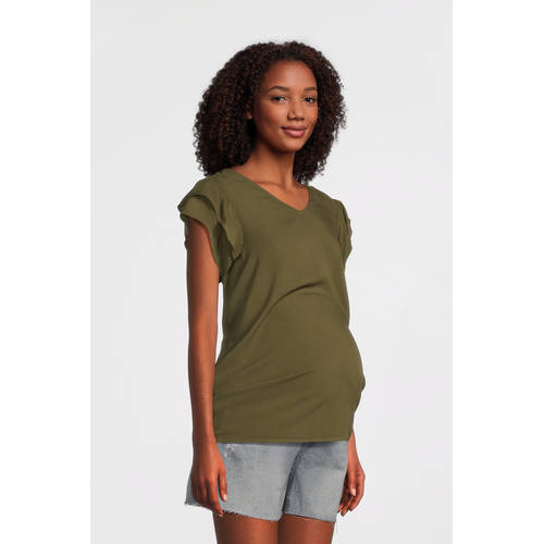 ONLY MATERNITY zwangerschaps T-shirt groen afbeelding