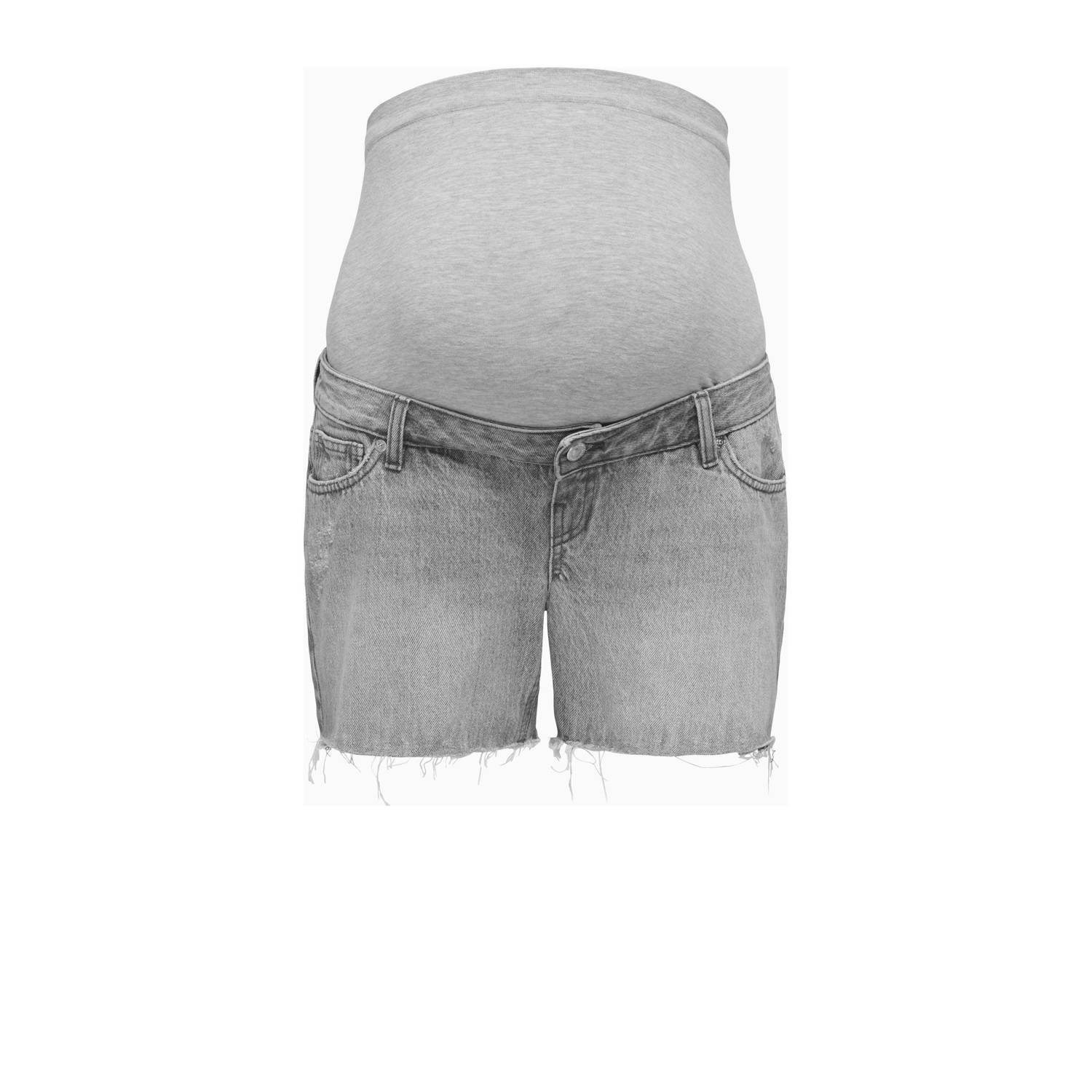 ONLY MATERNITY denim regular high waist zwangerschaps short grey denim