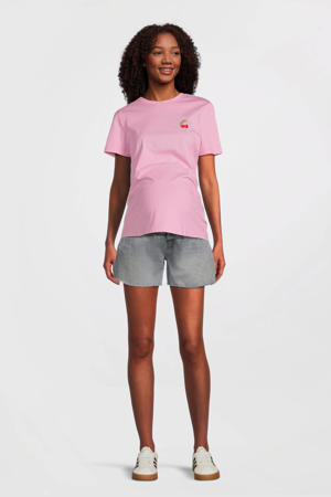 denim regular high waist zwangerschaps short grey denim