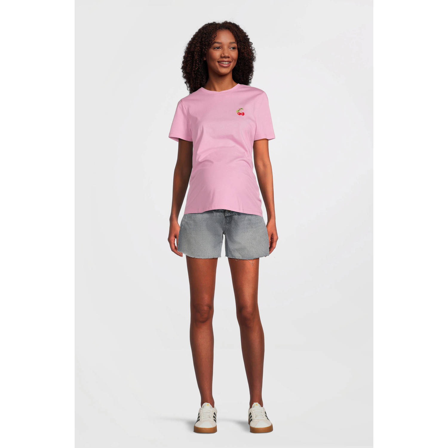 ONLY MATERNITY denim regular high waist zwangerschaps short grey denim