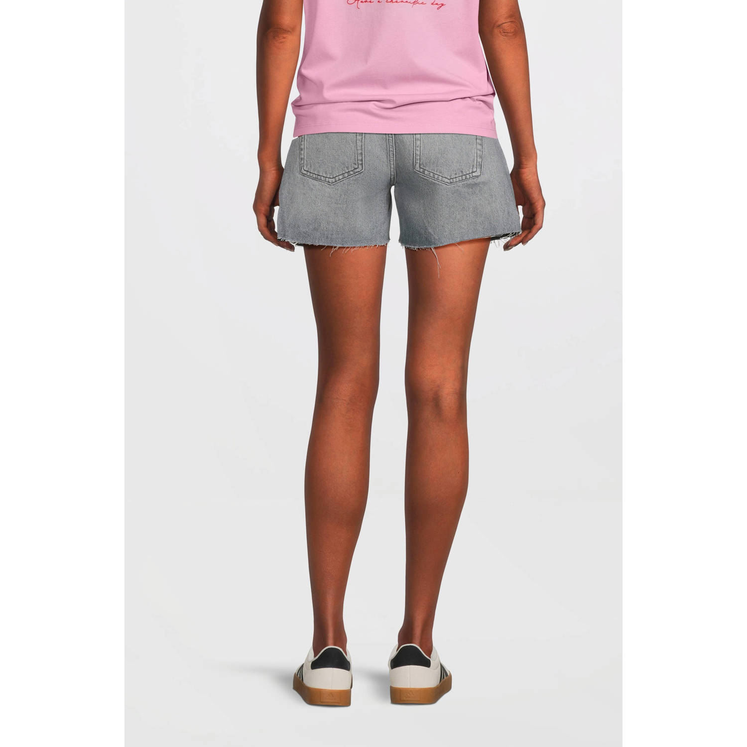 ONLY MATERNITY denim regular high waist zwangerschaps short grey denim