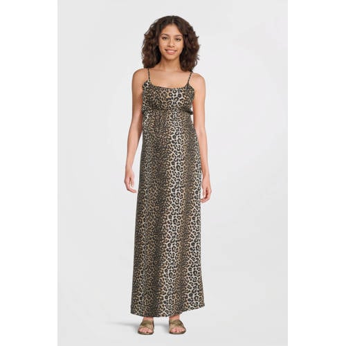 ONLY MATERNITY zwangerschaps maxi jurk lichtbruin afbeelding