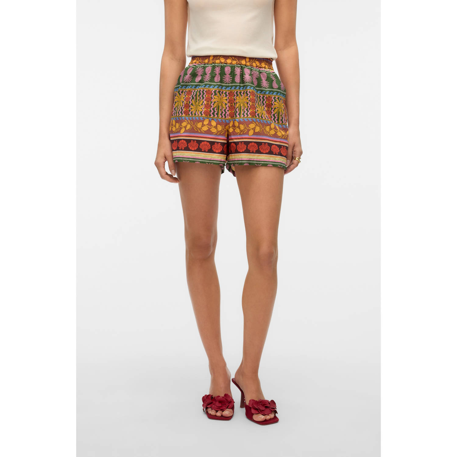 VERO MODA slim regular waist casual short multi