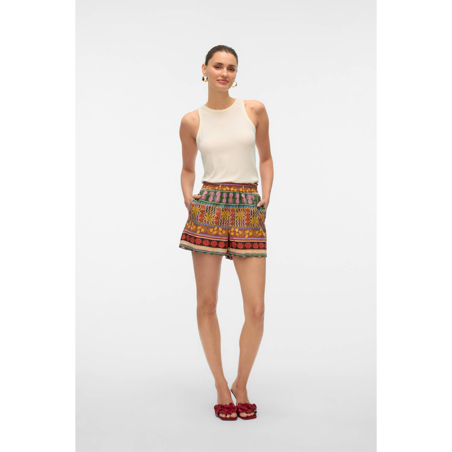 VERO MODA slim regular waist casual short multi