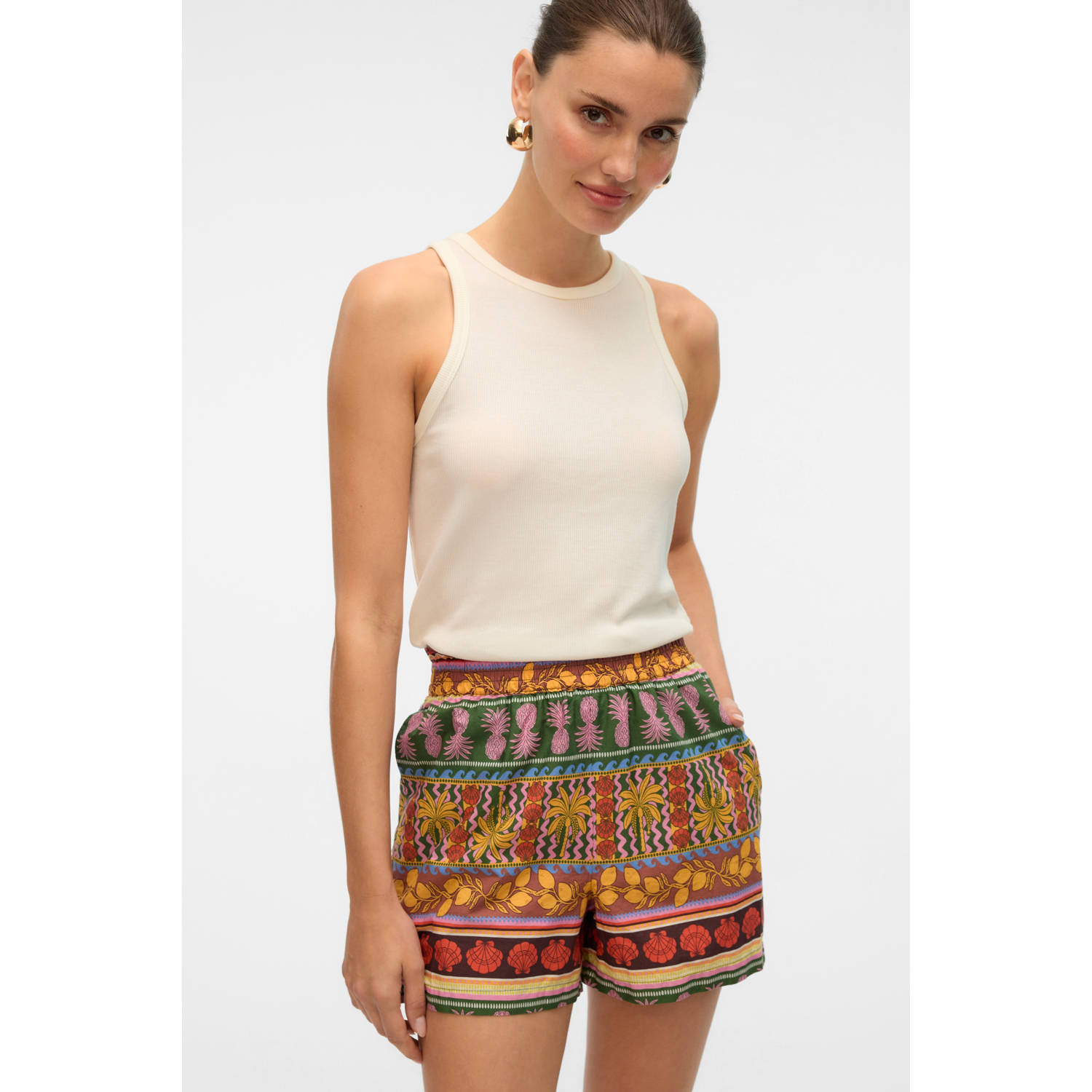 VERO MODA slim regular waist casual short multi