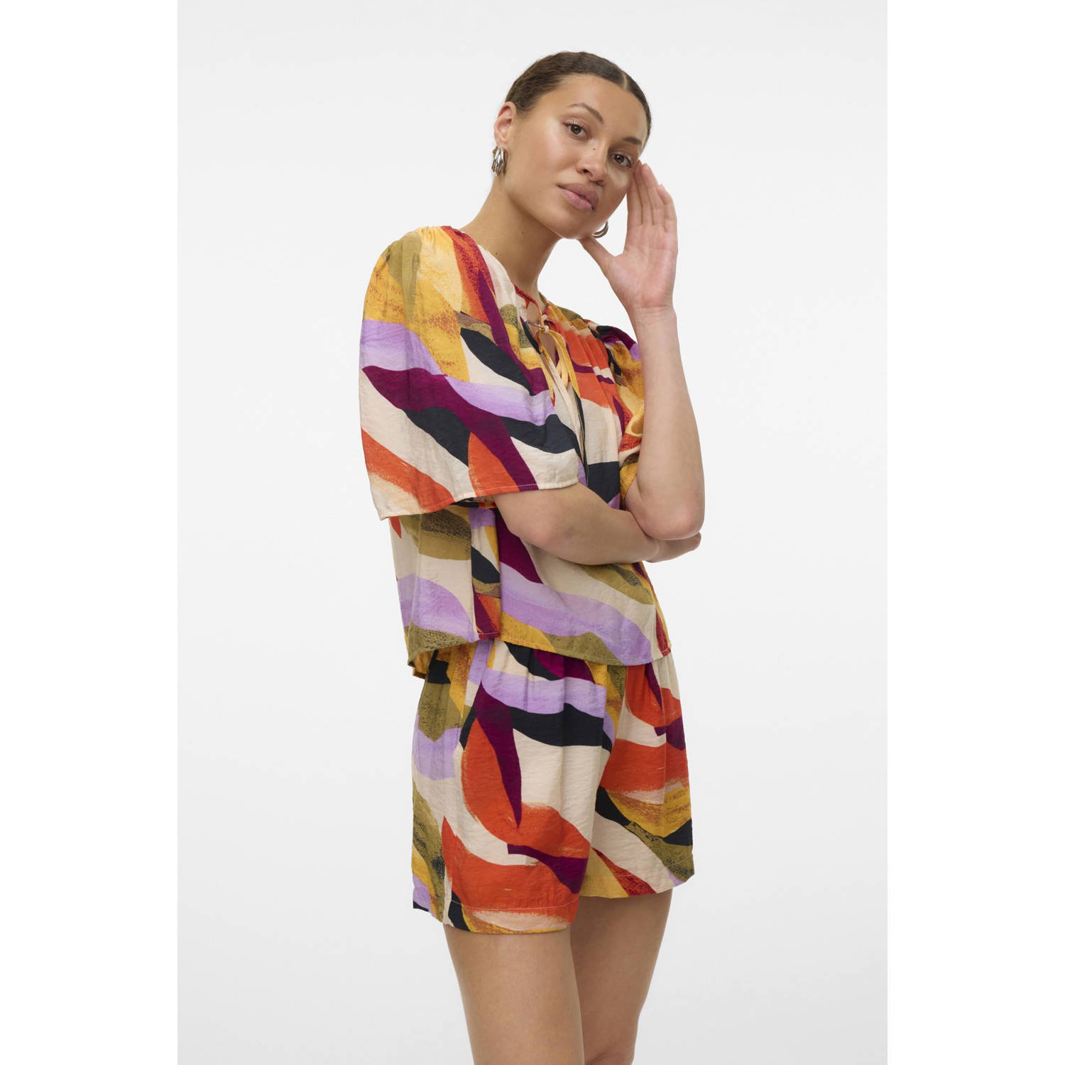 VERO MODA regular waist casual short oranje