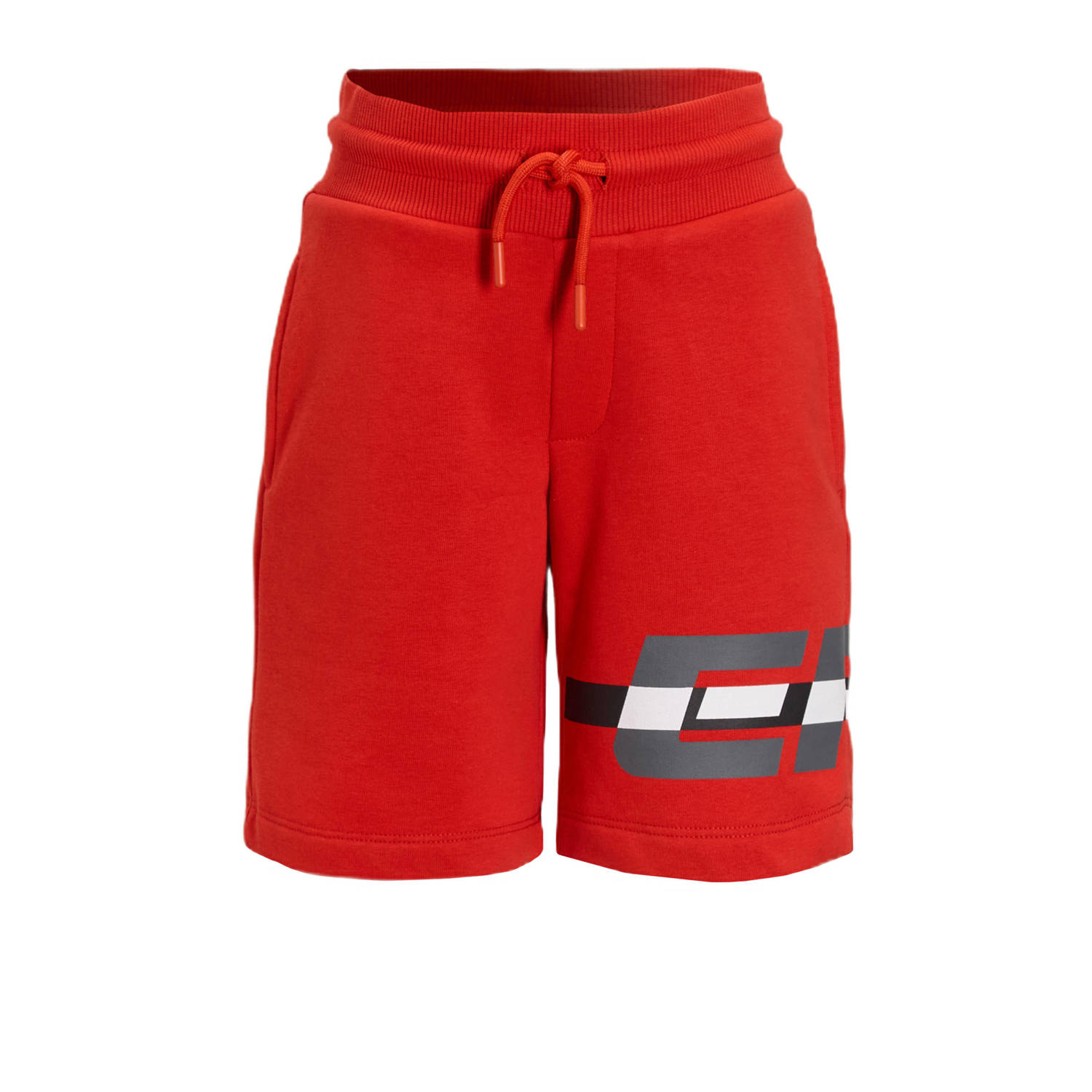 Coolcat sweat short met printopdruk Jackson rood