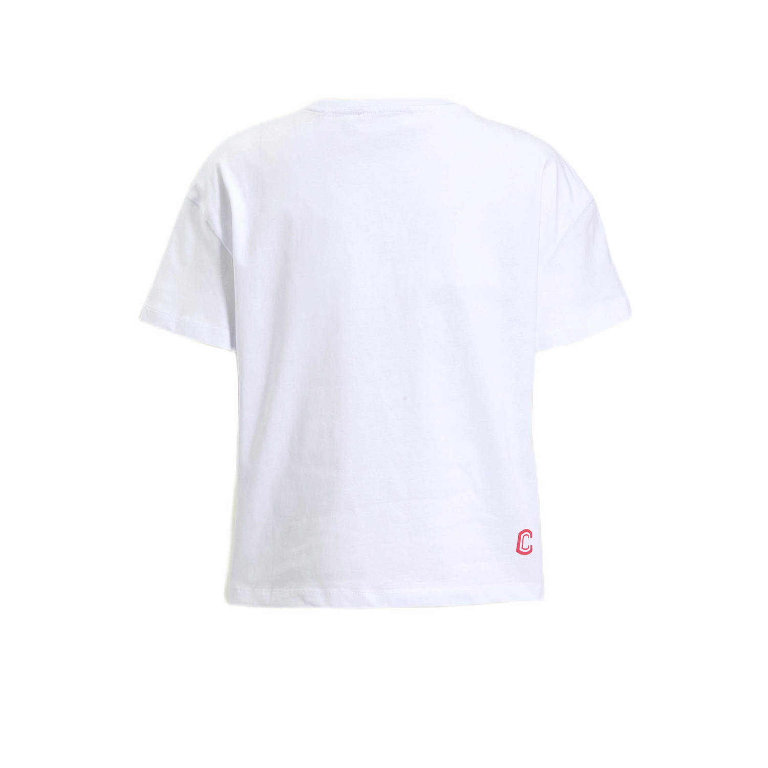 Coolcat oversized T-shirt met printopdruk Mila wit