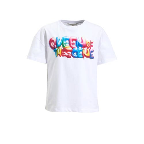 Coolcat oversized T-shirt met printopdruk Mila wit afbeelding