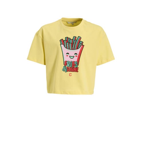 Coolcat T-shirt met printopdruk Rihanna lichtgeel afbeelding