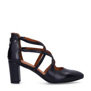 leren pumps met bandjes zwart