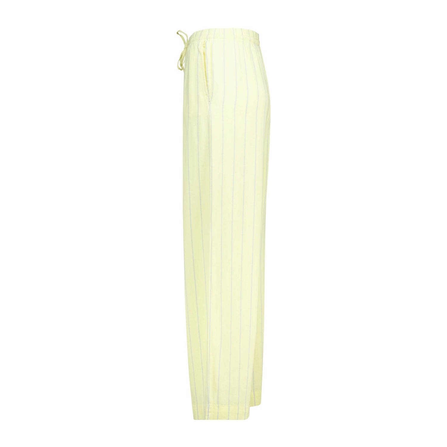America Today linnen straight regular waist casual broek geel