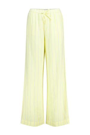 linnen straight regular waist casual broek geel