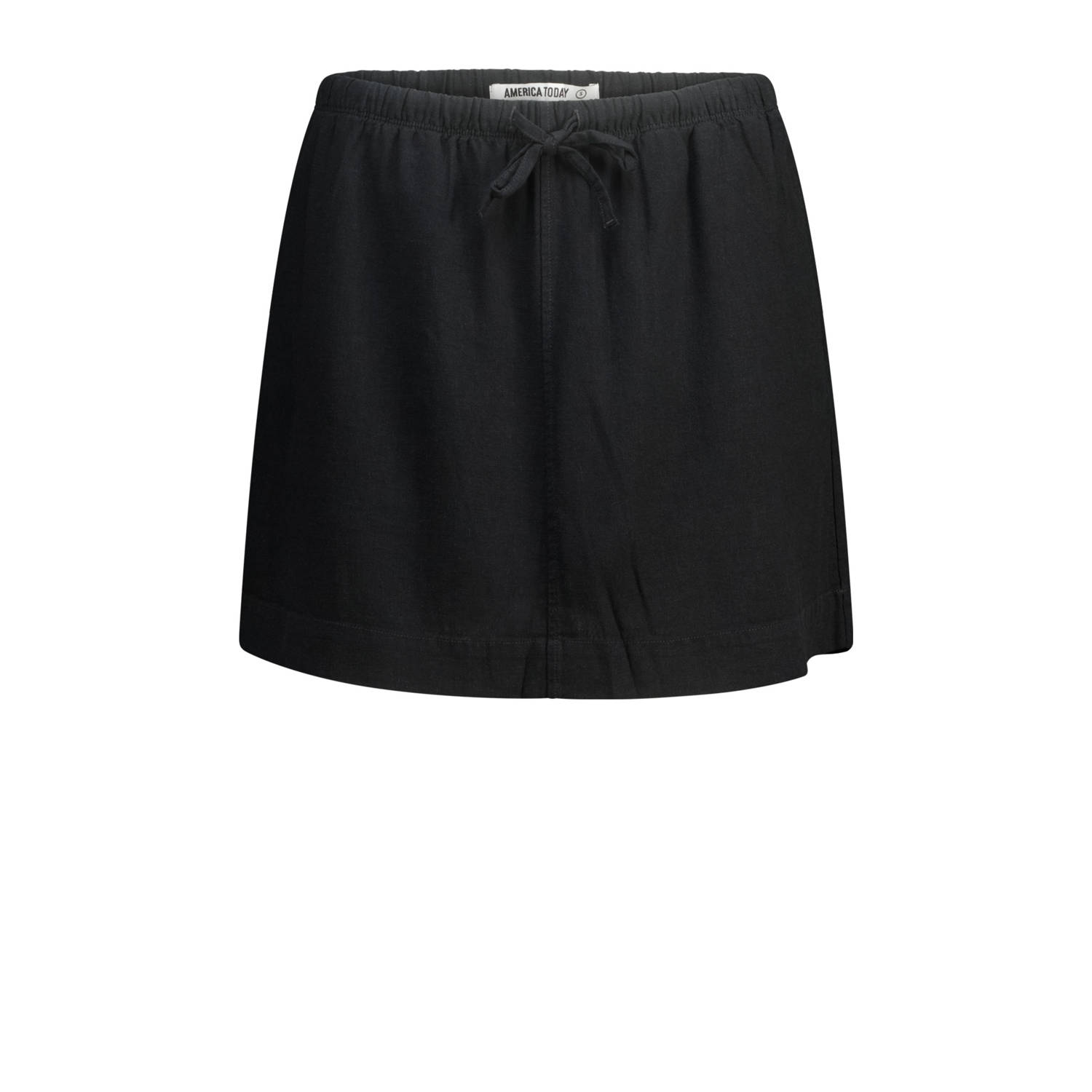 America Today linnen skort zwart