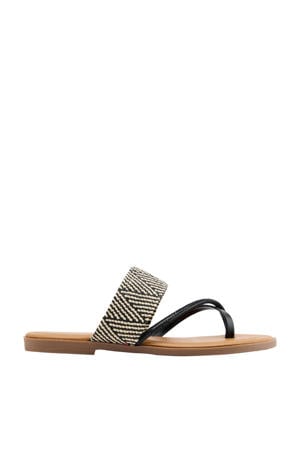 teenslippers zwart/wit