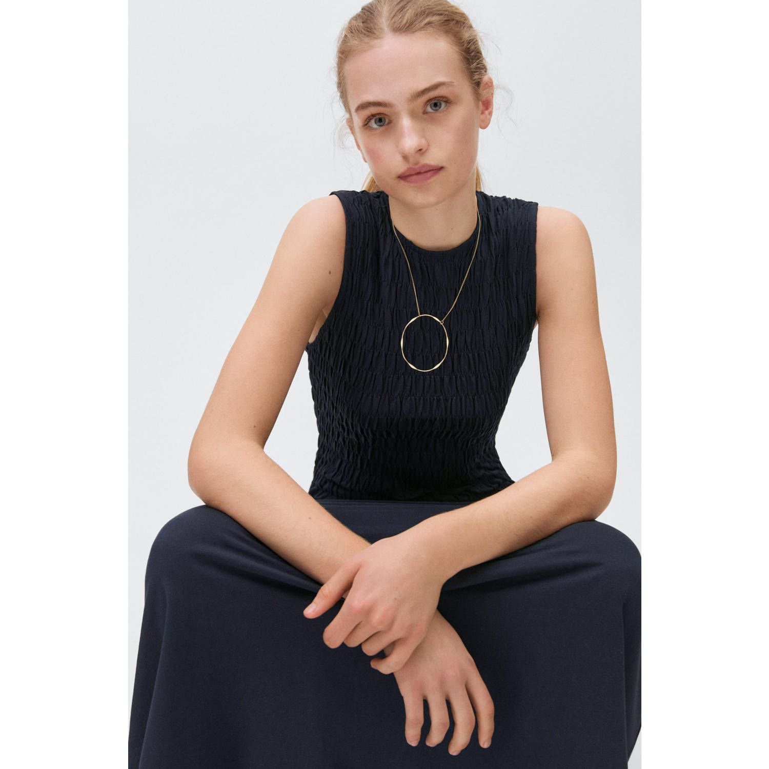 MANGO TEEN maxi jurk donkerblauw