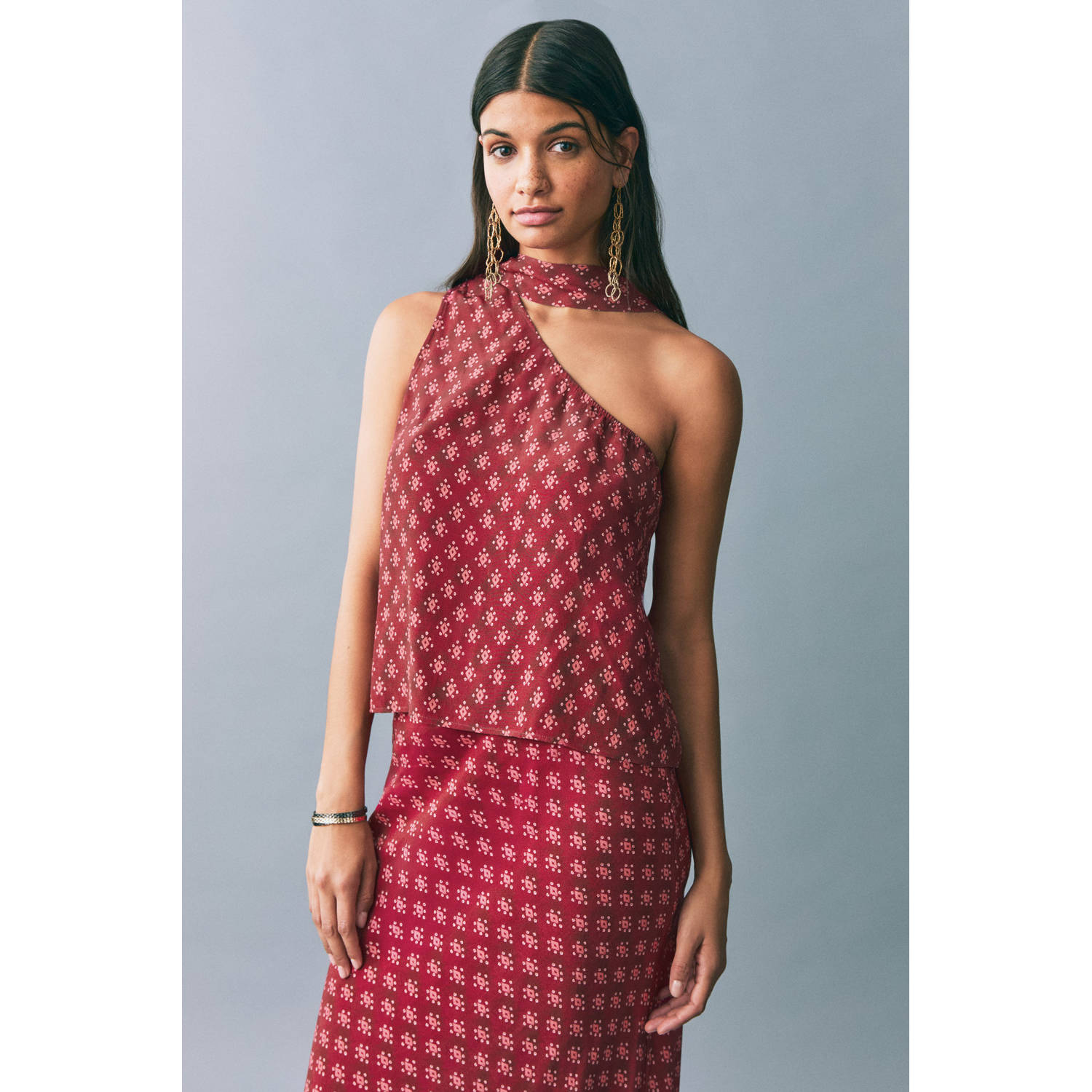 MANGO TEEN maxi rok donkerrood
