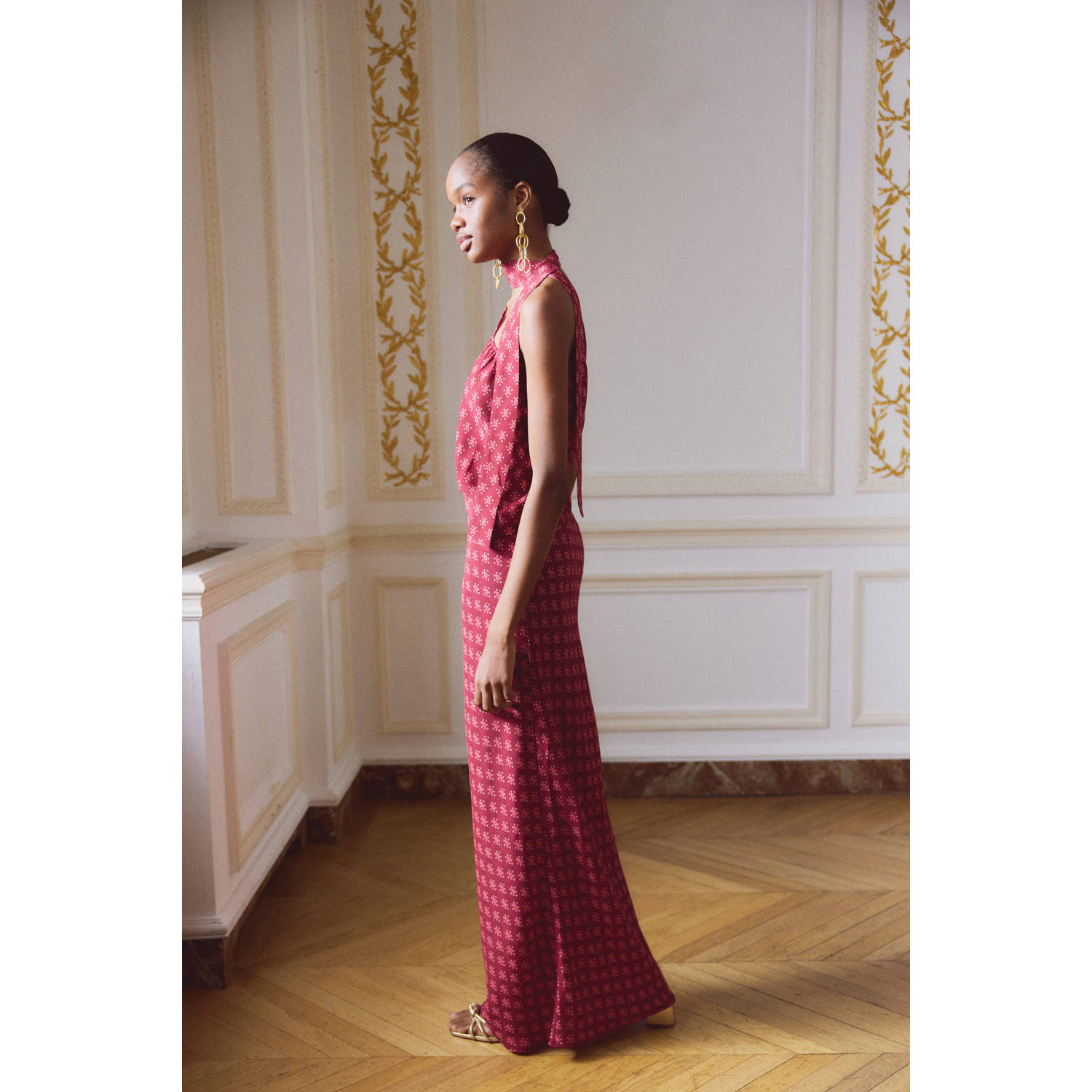 MANGO TEEN maxi rok donkerrood