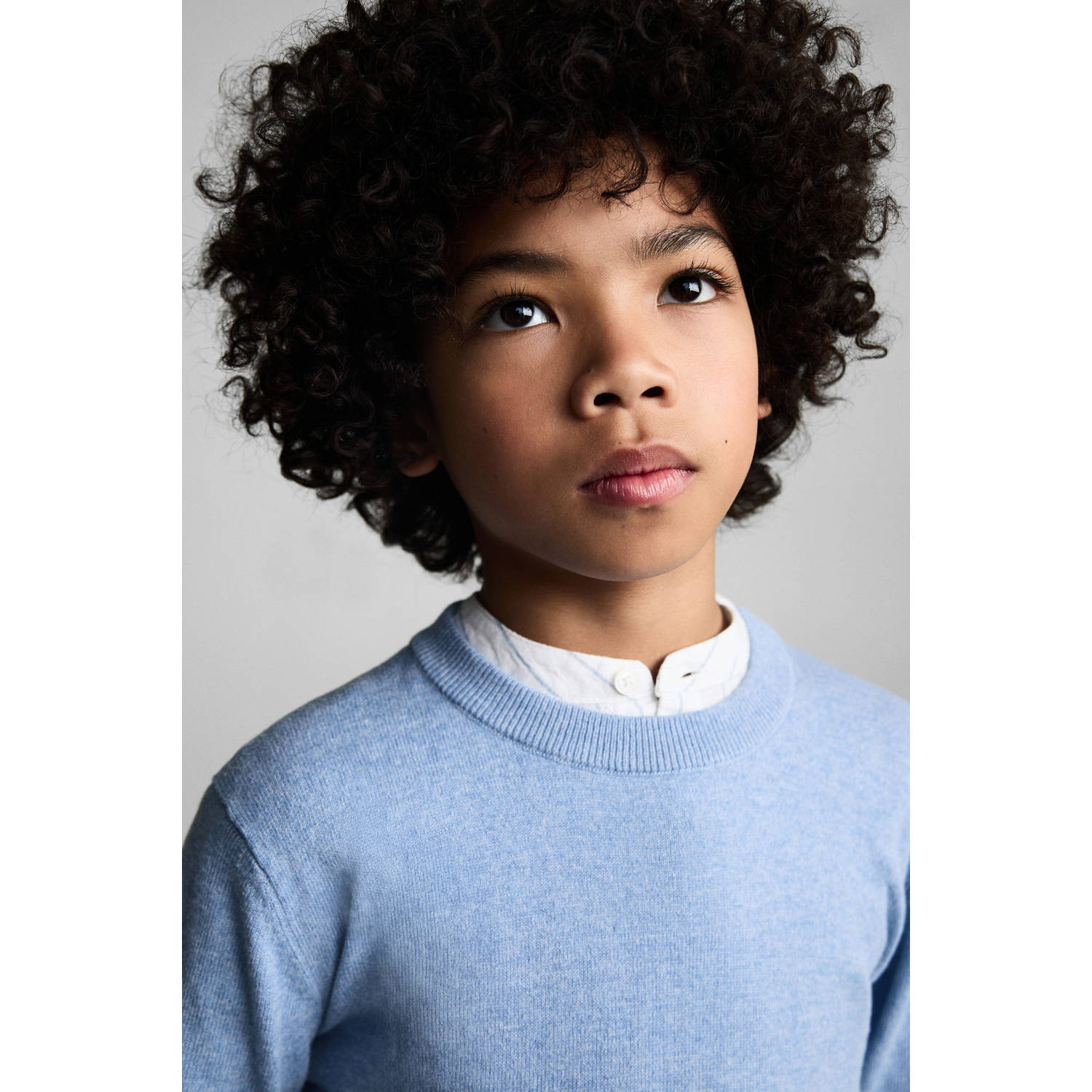 Mango Kids trui blauw fijn gebreid