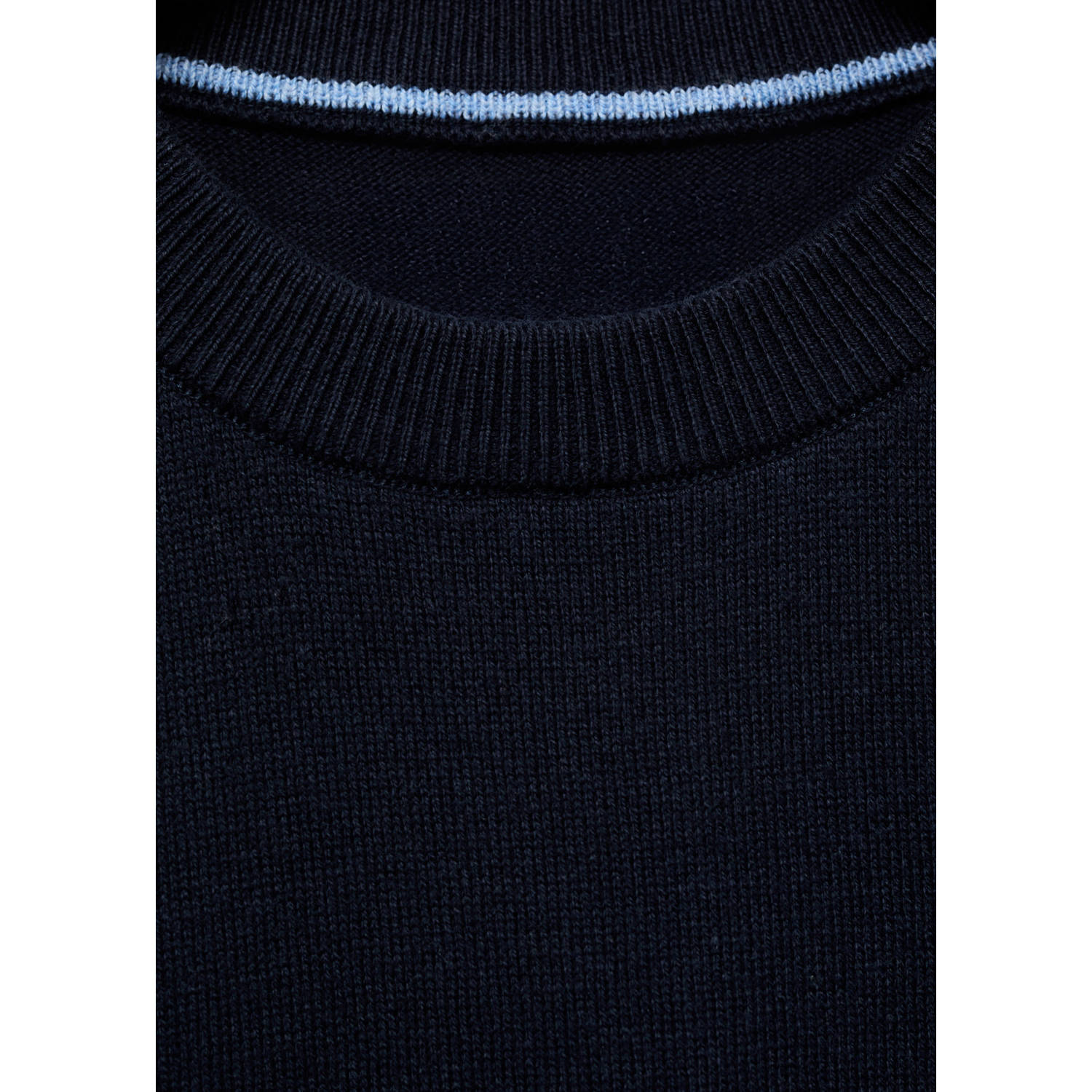 Mango Kids trui donkerblauw fijn gebreid