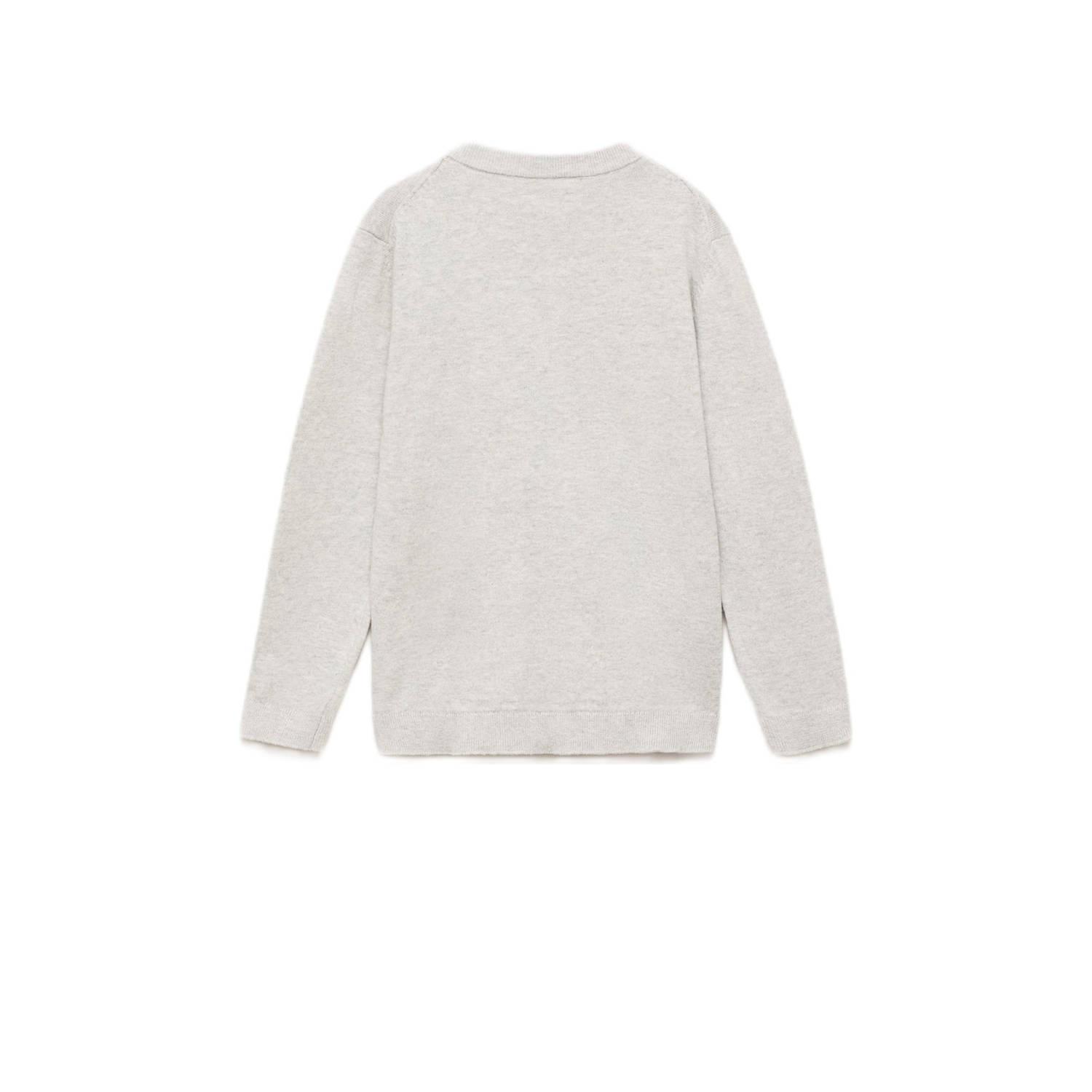 Mango Kids trui lichtgrijs fijn gebreid