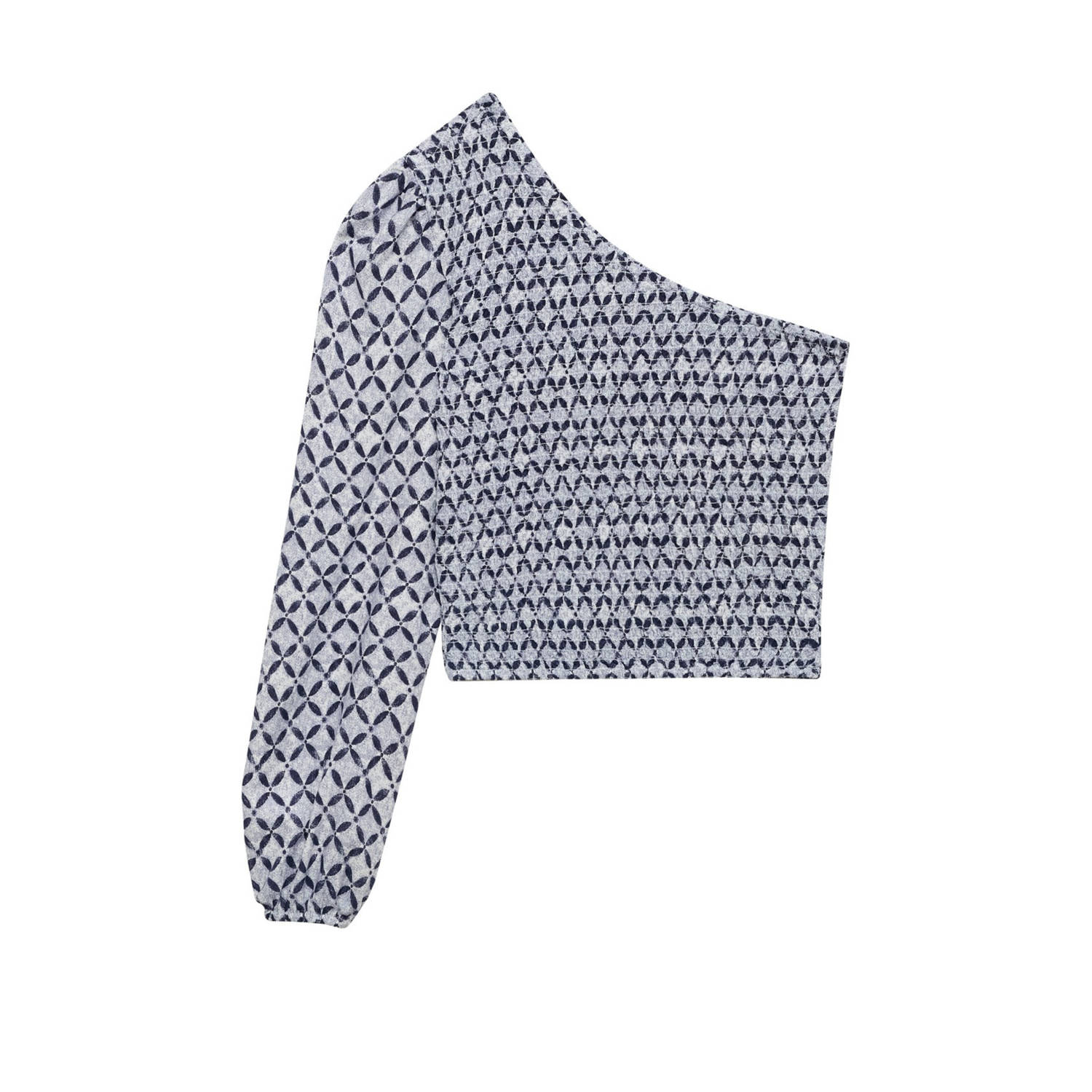 MANGO TEEN one shoulder top donkerblauw