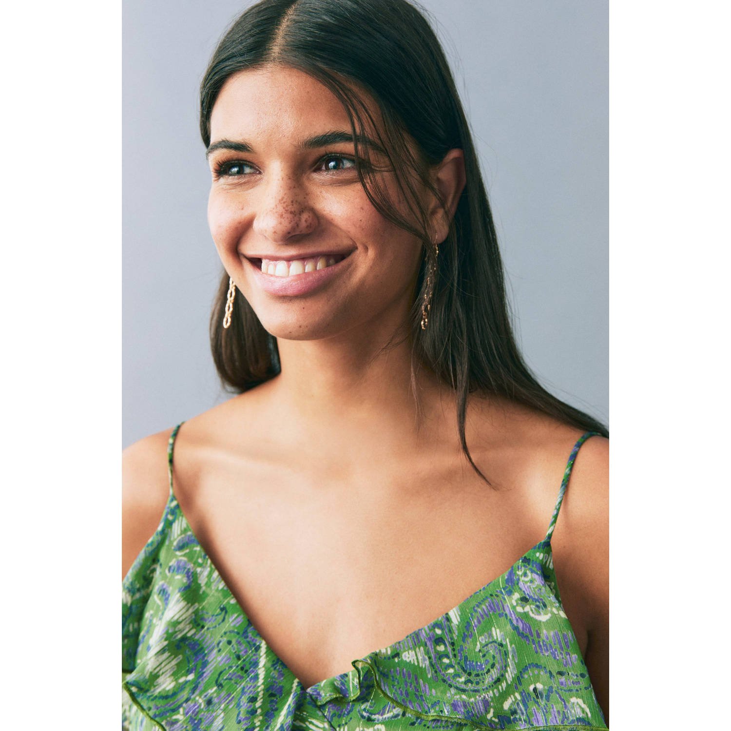 MANGO TEEN midi jurk groen