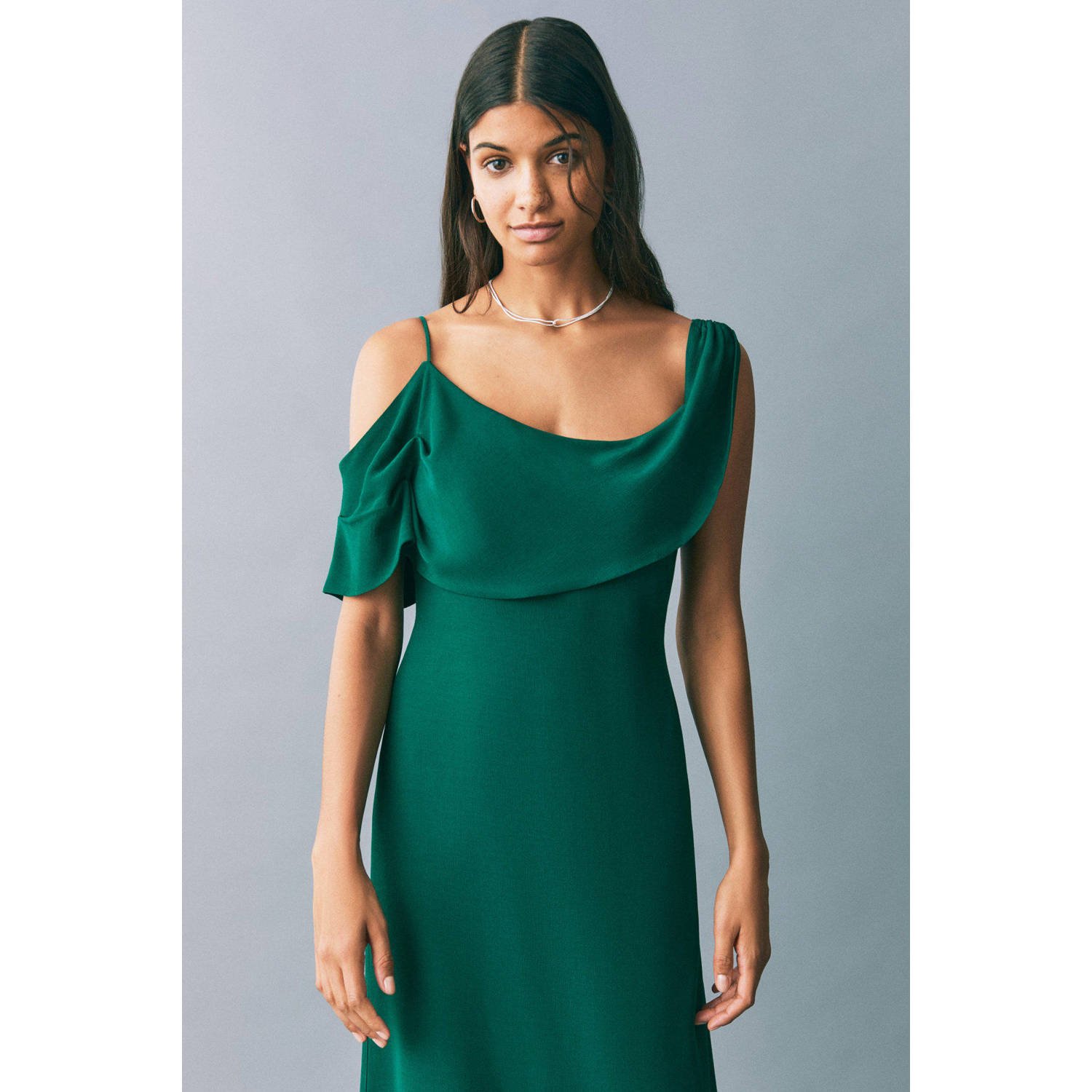 MANGO TEEN maxi jurk donkergroen