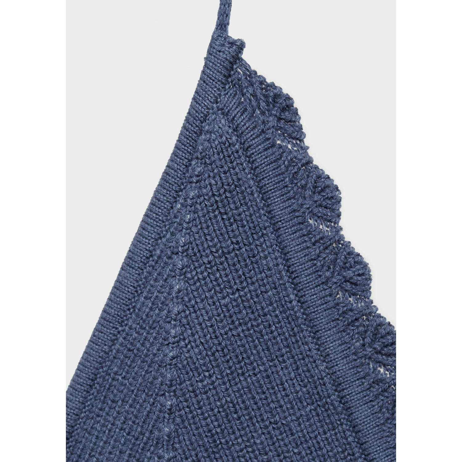 MANGO TEEN haltertop blauw fijn gebreid