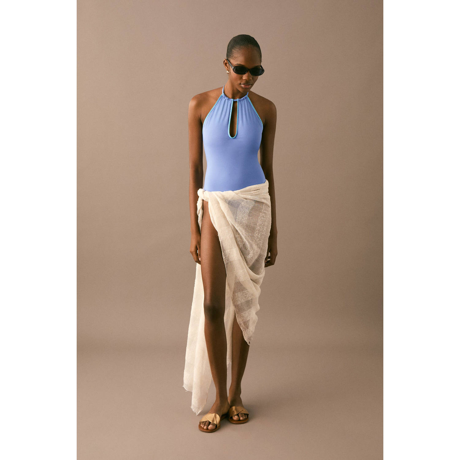 MANGO TEEN badpak middenblauw