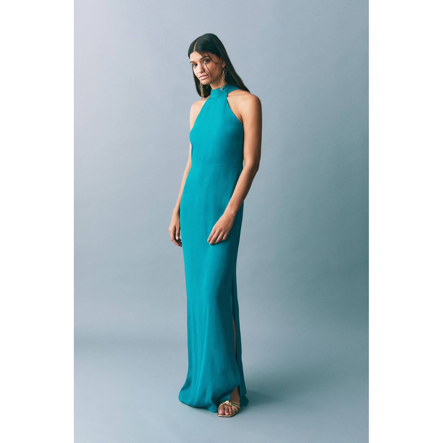 MANGO TEEN maxi jurk turquoise