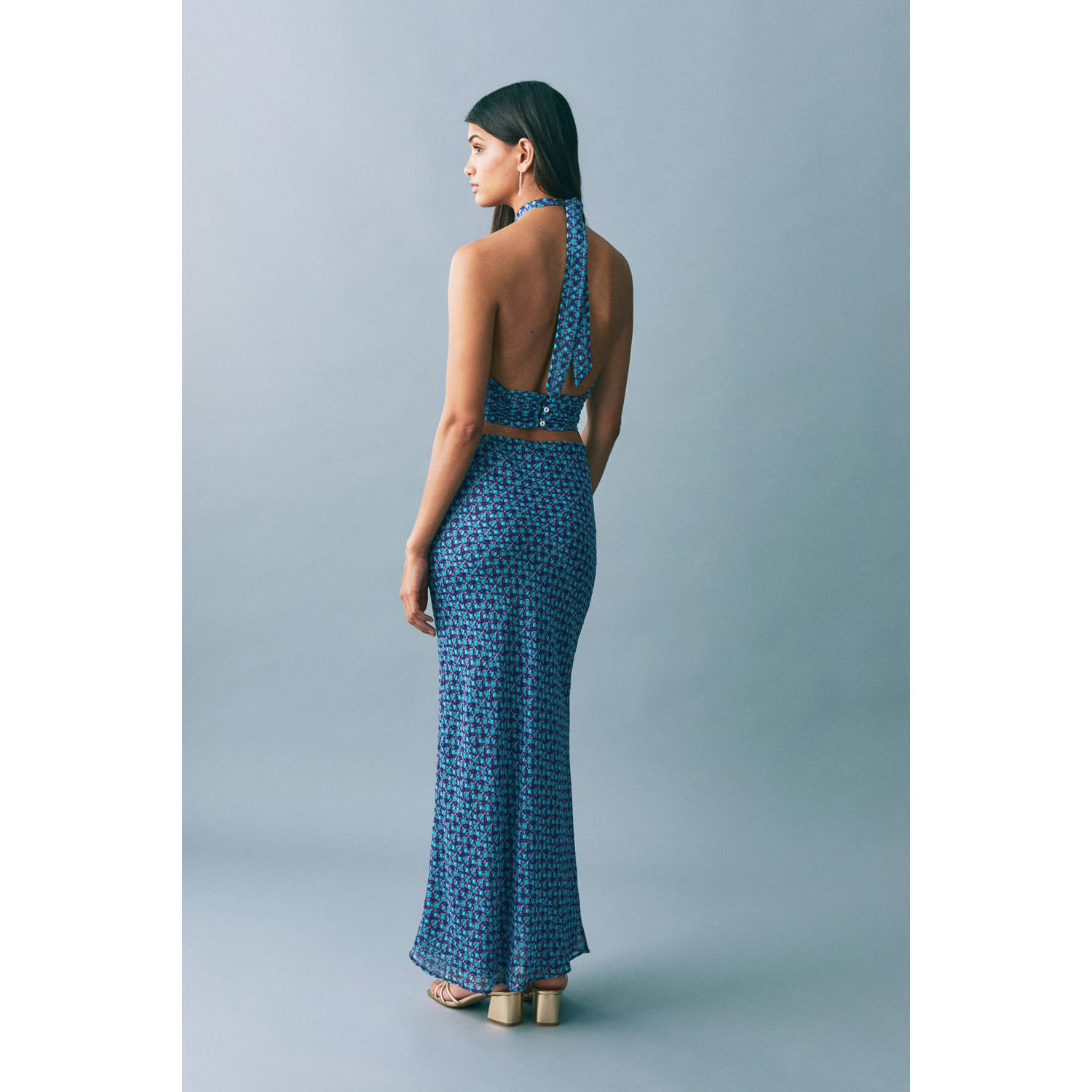 MANGO TEEN maxi rok turquoise