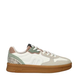leren sneakers wit/beige