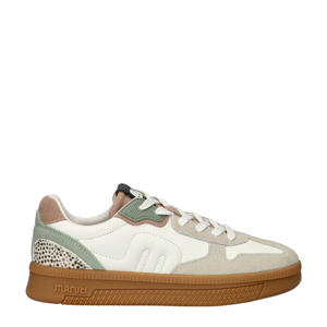 leren sneakers wit/beige