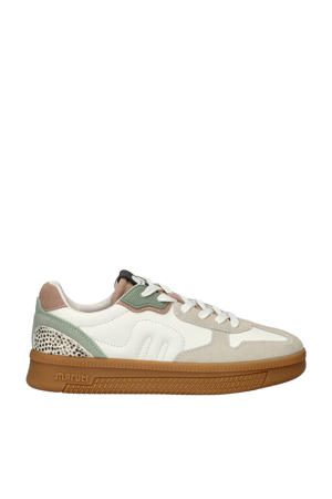 leren sneakers wit/beige