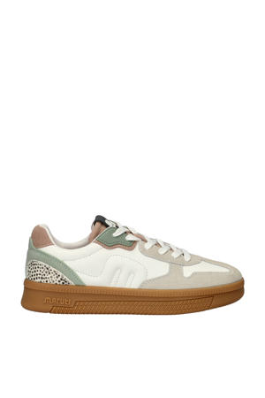 leren sneakers wit/beige