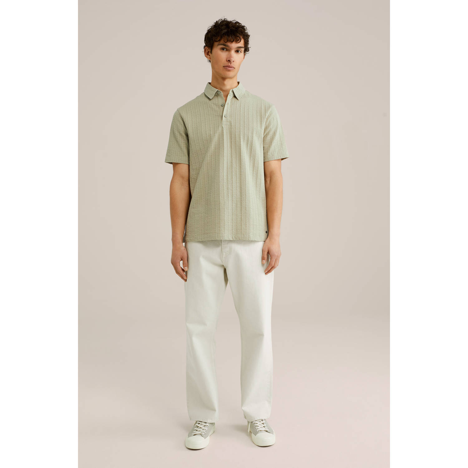 WE Fashion regular polo lichtgroen