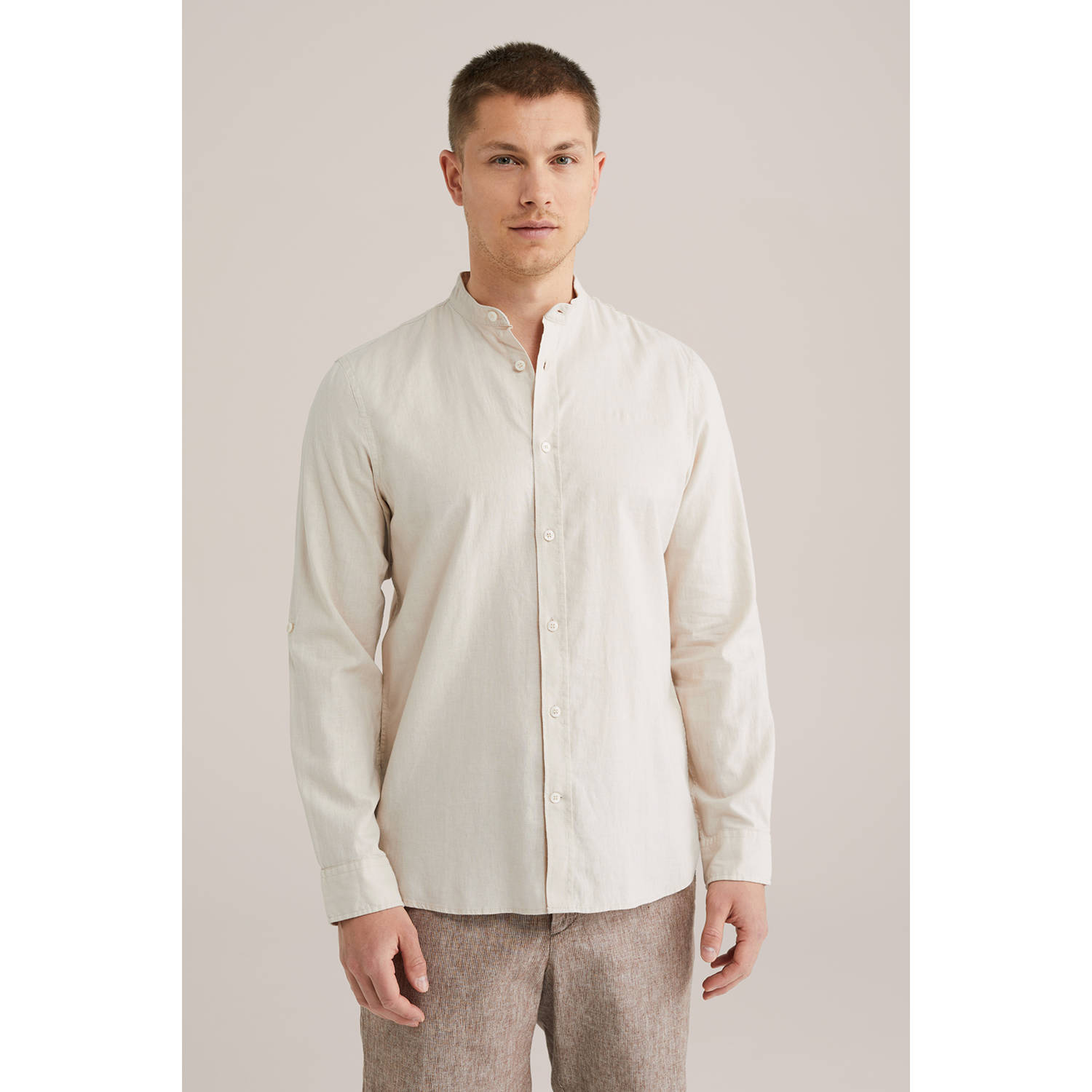 WE Fashion linnen casual overhemd ecru