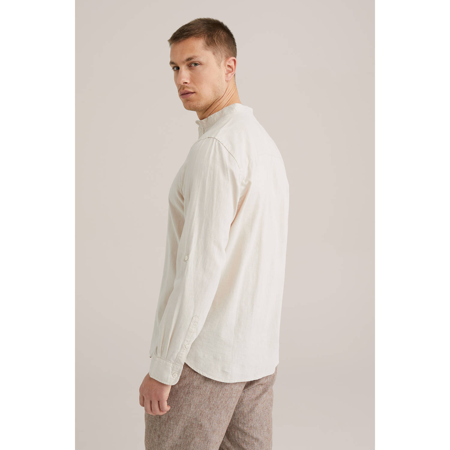 WE Fashion linnen casual overhemd ecru