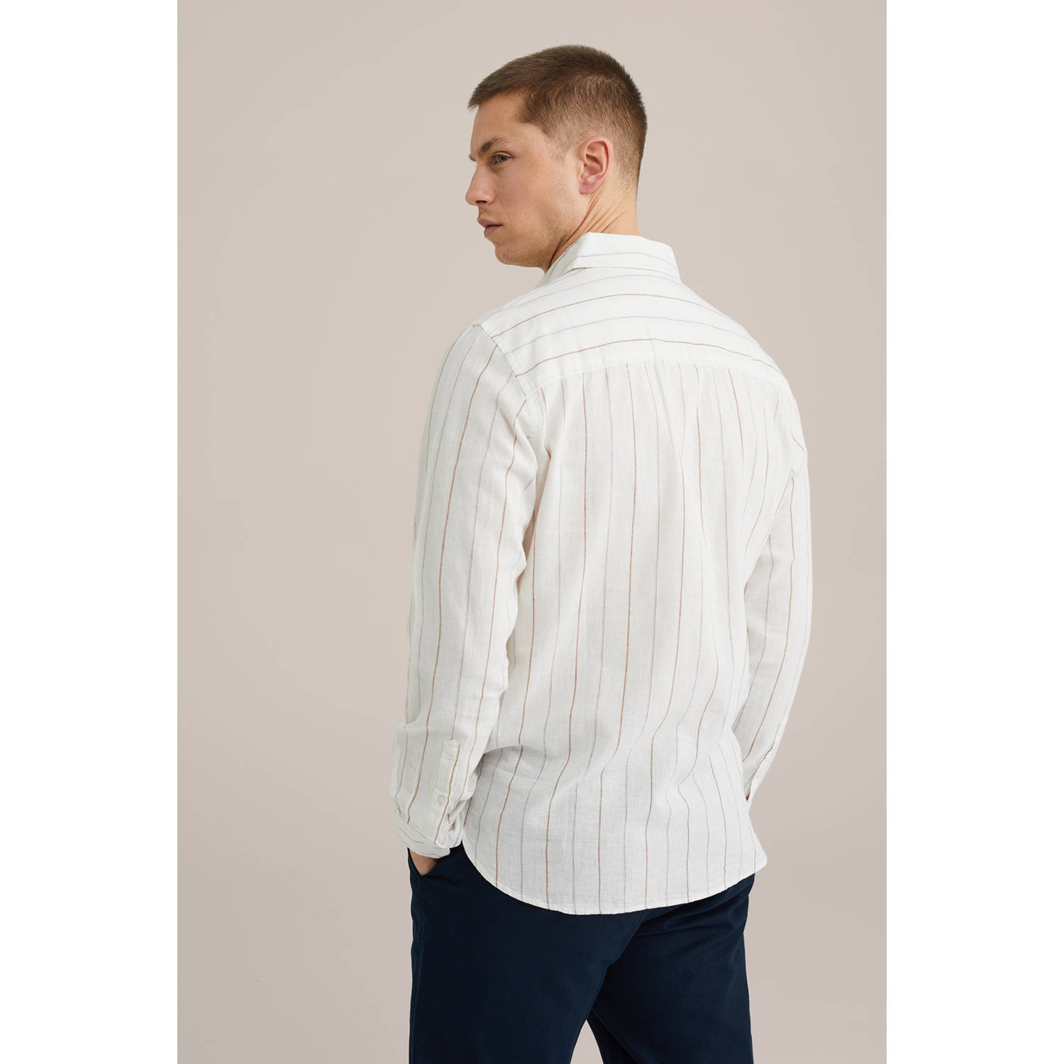 WE Fashion WE Fundamentals linnen casual overhemd ecru