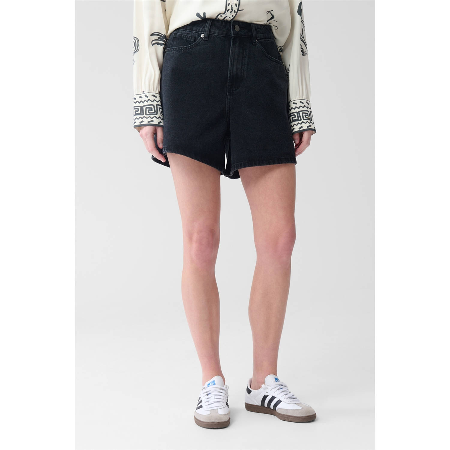 Shoeby regular high waist denim short zwart
