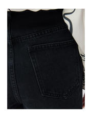 thumbnail: Zwarte dames Shoeby regular high waist short van katoen met rits- en knoopsluiting en effen
