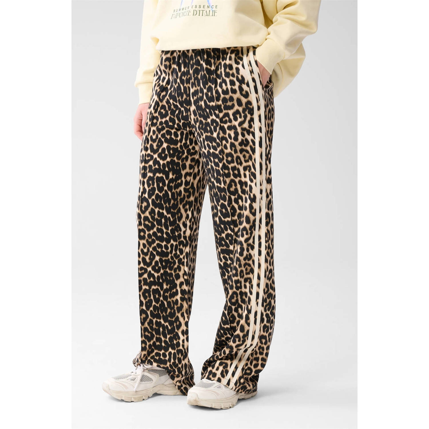 Shoeby wide leg high waist broek bruin