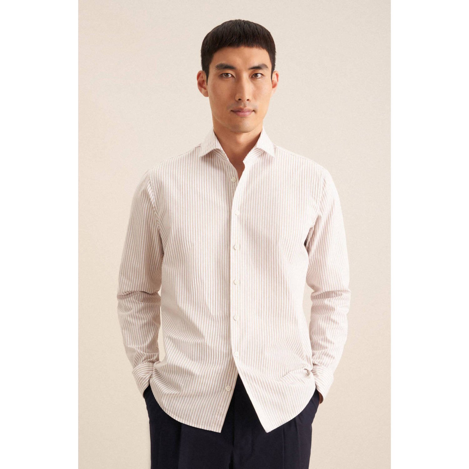 Seidensticker casual overhemd beige
