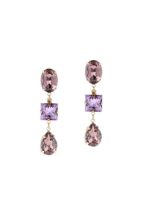 gold plated oorbellen met Swarovski kristallen