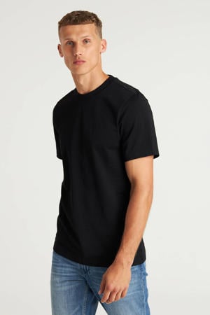 regular T-shirt zwart