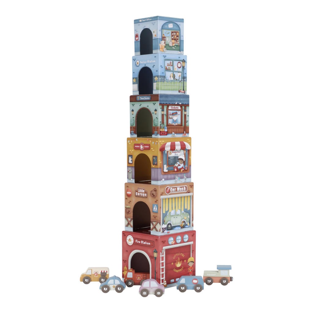 Little Dutch Stapeltoren incl. 6 auto's